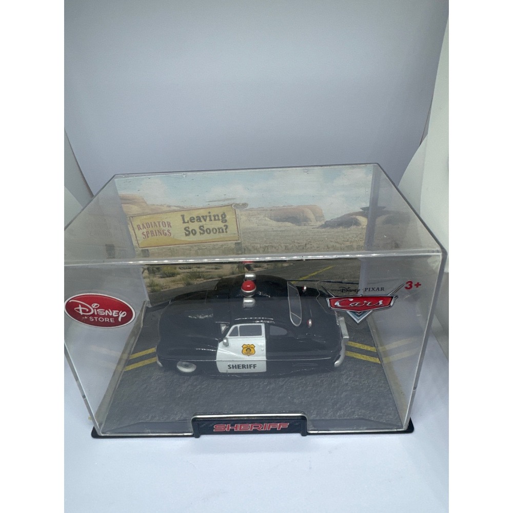 Disney Store Cars Sheriff Die Cast OS Black Excellent Radiator Springs Display